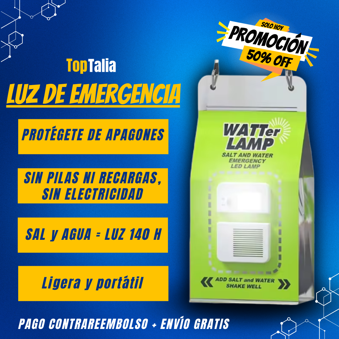 WatterLamp™ - Lámpara LED de Emergencia | Agua y Sal