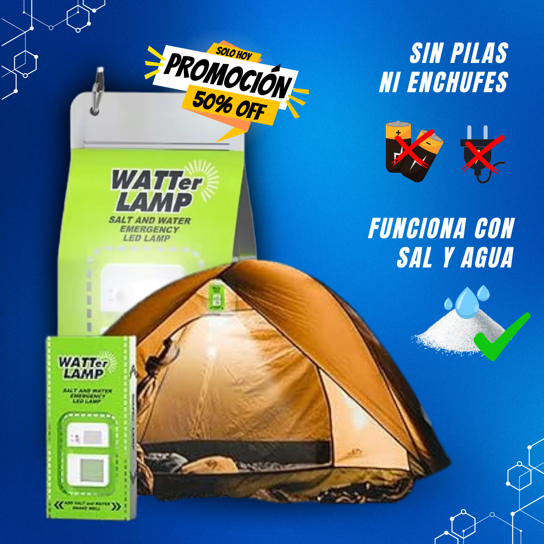 WatterLamp™ - Lámpara LED de Emergencia | Agua y Sal