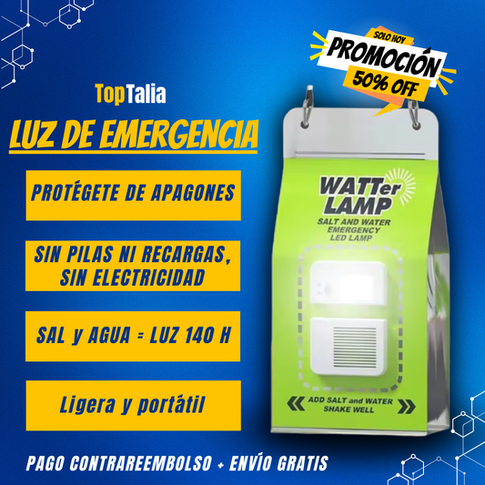 WatterLamp™ - Lámpara LED de Emergencia | Agua y Sal