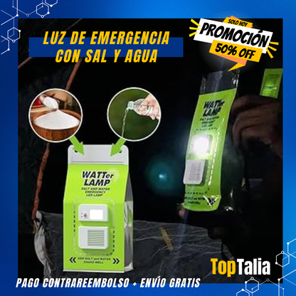 WatterLamp™ - Lámpara LED de Emergencia | Agua y Sal